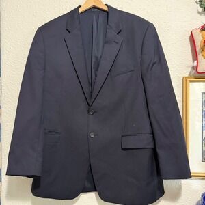 Lauren Ralph‎ Lauren men's M 47R Navy Blue 100% wool Two Button Blazer jacket